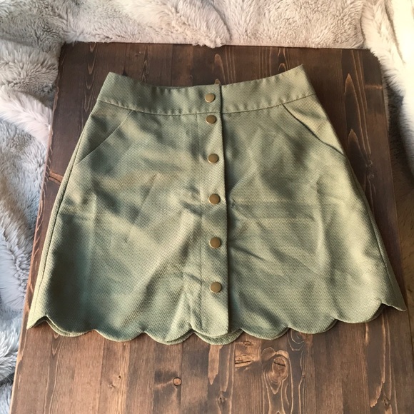 J. Crew Factory Dresses & Skirts - J. Crew factory button down scallop hem mini skirt